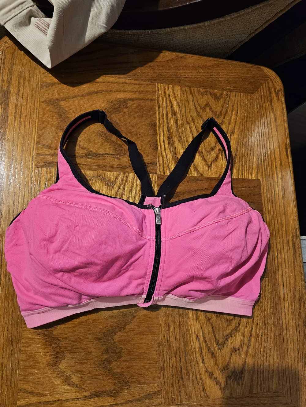 VSX Hot Pink Front-Zip Sports Bra  Padded Front Clip Inside   38DD